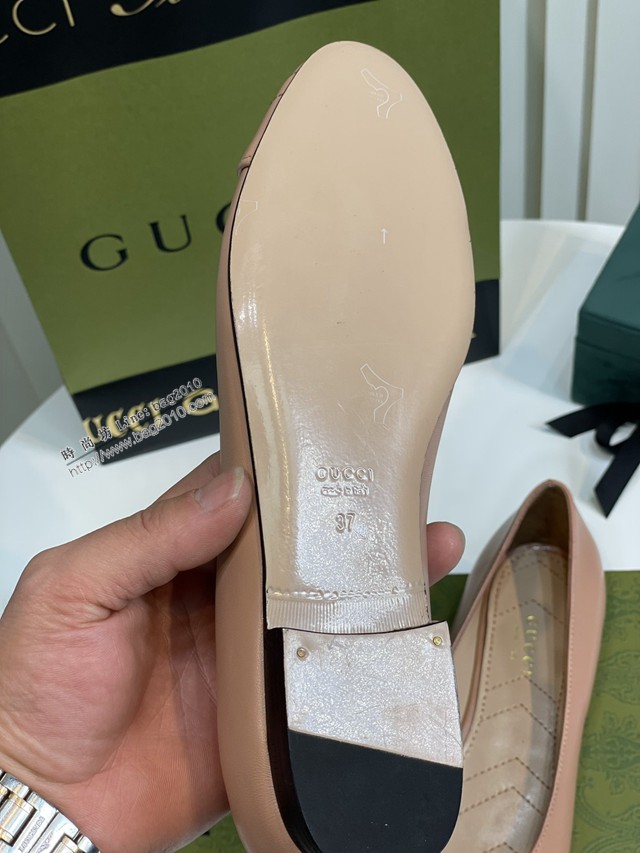 gucci古馳雙G平底芭蕾舞鞋 原版羊皮單鞋 dx3286